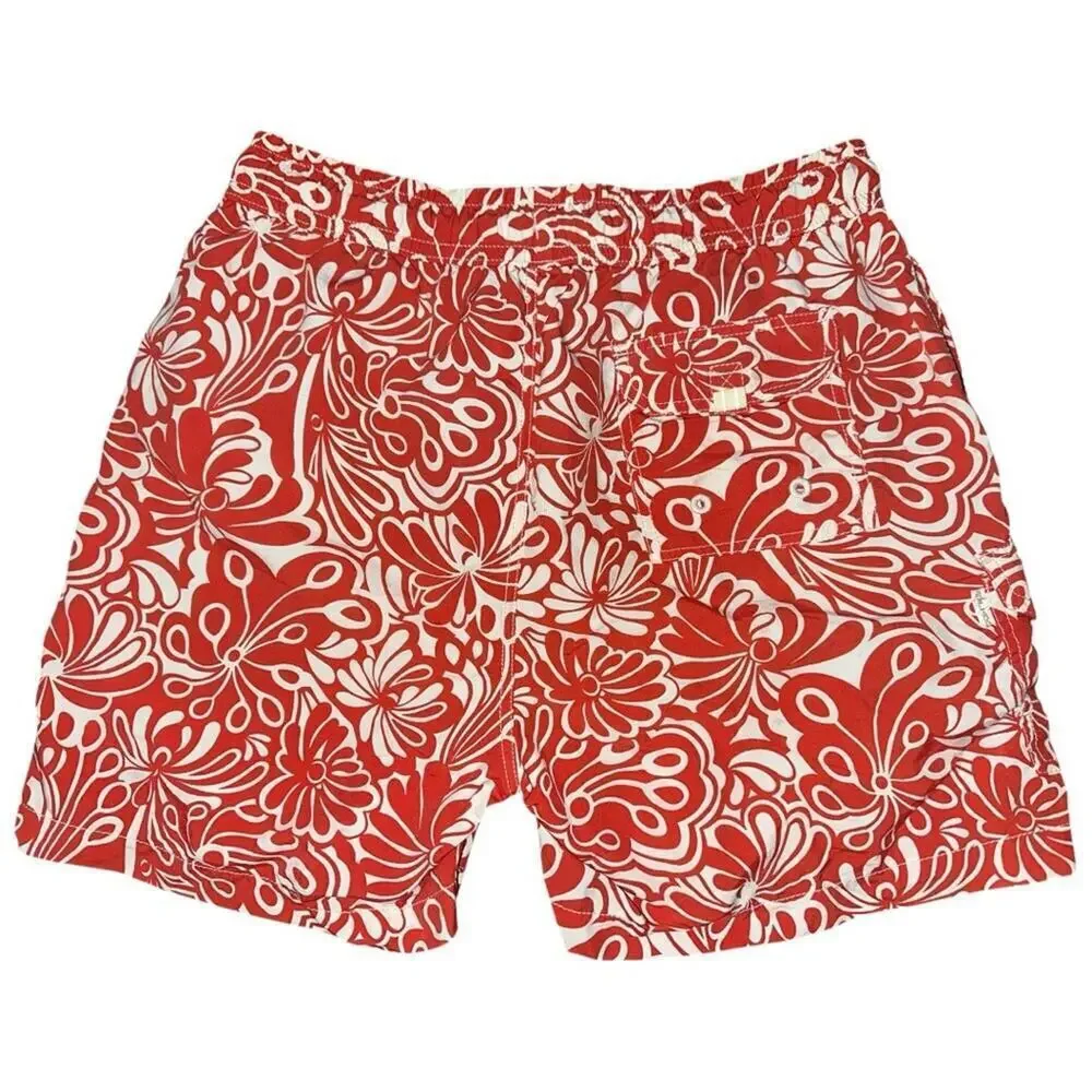 Tommy Bahama Relax Men’s Size M Red White Hawaiian Swim Trunks Shorts